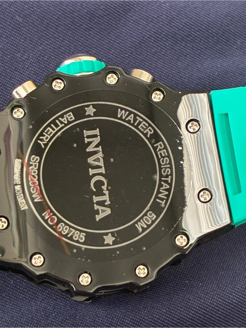 Invicta Turquoise and Black Men's Chronograph Watch